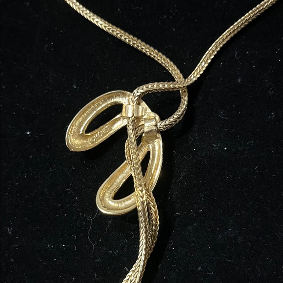 1635 Monet Vintage Squared Foxtail Bow Lariat Necklace - Picture 6 of 8